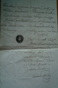 Rysunek 3 Dokument z pieczęcią Przyborowa z 1834 roku.